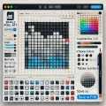 Dall e 2024 08 23 20 04 31 a screenshot of a simple pixel art editor tool displayed on a clean white webpage the tool includes a customizable grid of square cells with black bo