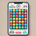 Dall e 2024 08 24 14 29 49 a fun and interactive game interface displayed on a web page the interface features a grid of colorful circles arranged in a 5x5 grid with some circ