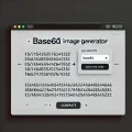 Dall e 2024 10 18 18 57 57 a simple flat design of a base64 image generator tool displayed on a webpage with a black background the webpage features a clean minimalist layout